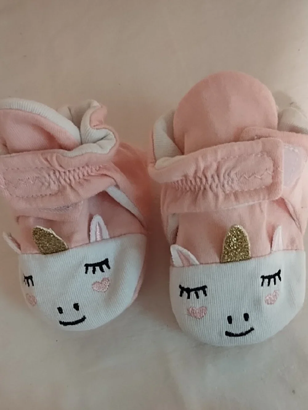 2 Pair Carter's Toddler Brown Buckle Sandals with Pink Unicorn Slippers EUC.